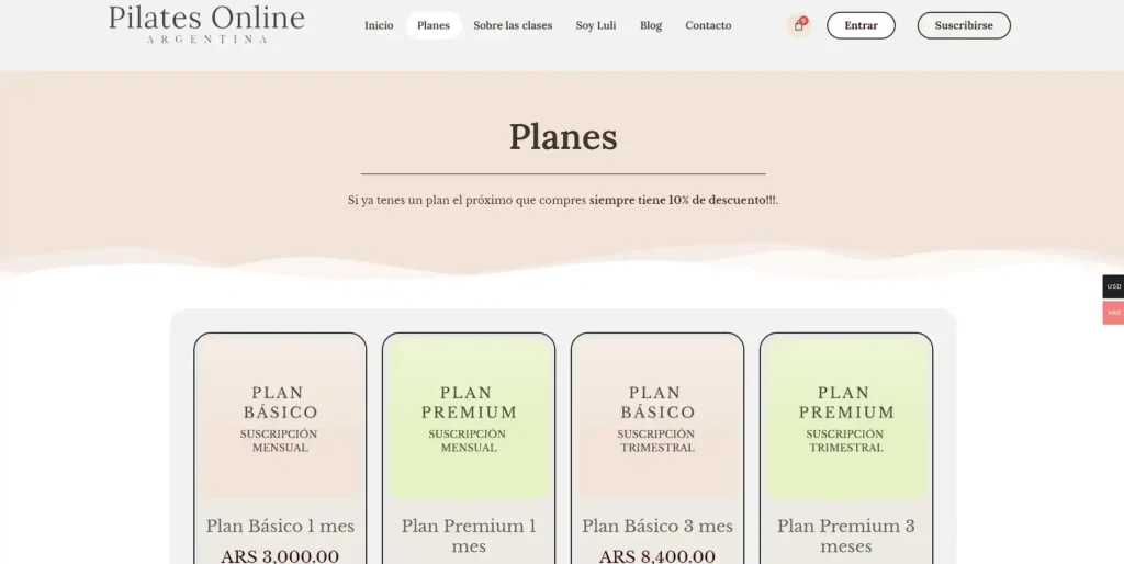 Pilatesonlinearg.com: planes pilatesonlinearg