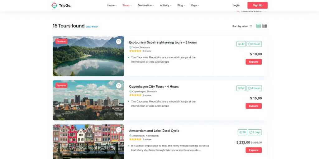 Agenciadeviajes.jedbweb.com: Sitio web Agencia de Turismo Lista de Tours