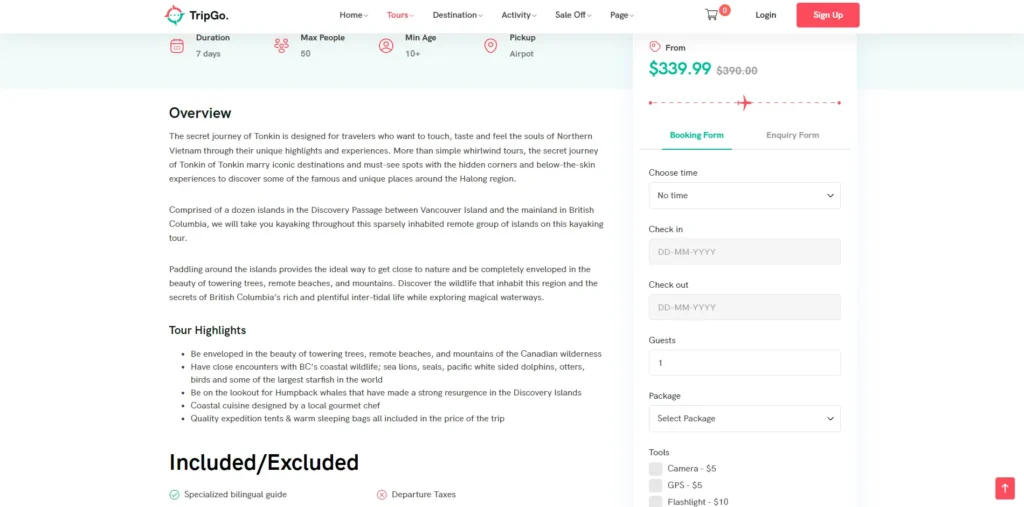 Agenciadeviajes.jedbweb.com: Sitio web Agencia de Turismo descripcion del tour