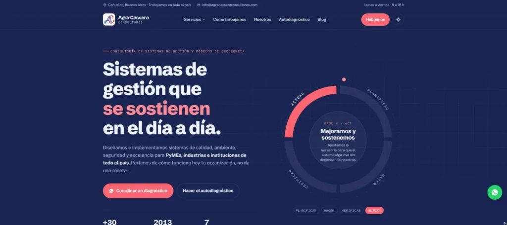 Proyecto Agra Cassera Consultores: sitio informativo diseñado por Jedbweb