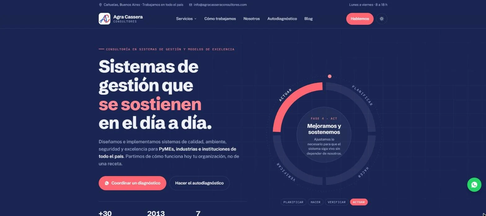 Página de inicio de Agra Cassera Consultores