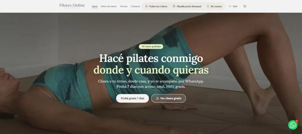 Proyecto Pilatesonlinearg.com: plataforma e-learning diseñado por Jedbweb