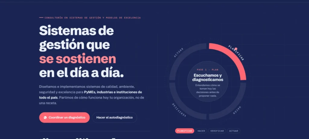 Sitio web de consultoría en sistemas de gestión