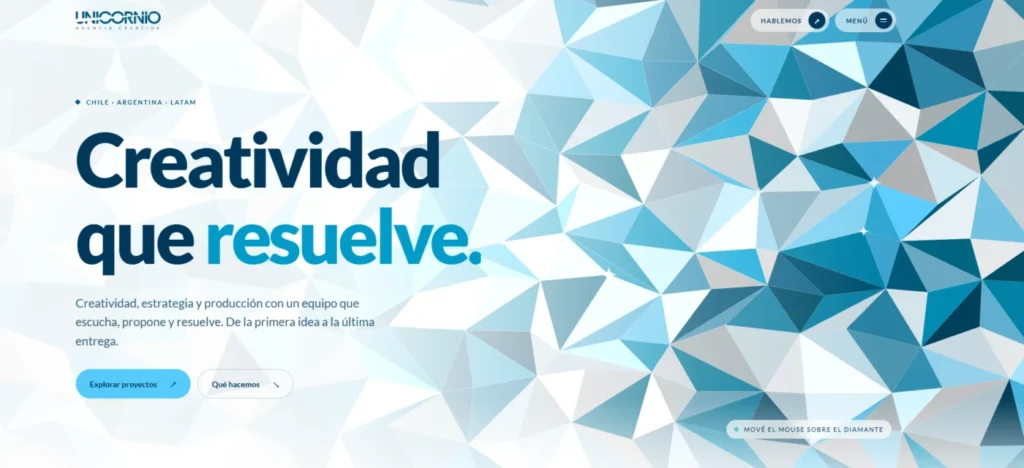 Sitio web de Unicornio Agencia Creativa